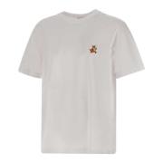 Maison Kitsuné Fox Logo Vit Bomull T-shirt White, Herr