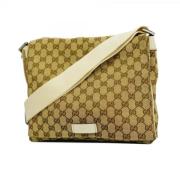 Gucci Vintage Pre-owned Canvas axelremsvskor Brown, Dam