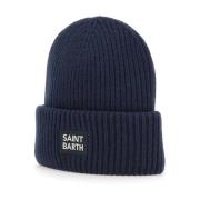 MC2 Saint Barth Navy Blue Wool Cashmere Cap Blue, Herr