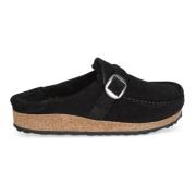 Birkenstock Sandaler i fårskinn Black, Dam