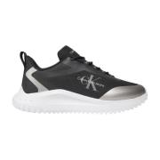 Calvin Klein Jeans Svarta Textil Sportiga Sneakers Kvinnor Black, Dam