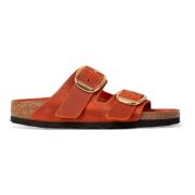 Birkenstock Orange Big Buckle Sandaler Orange, Dam