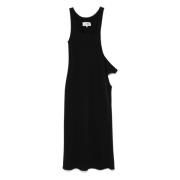 MM6 Maison Margiela Elegant Midi Klänning för Kvinnor Black, Dam