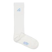 Autry Small Logo Socks Gray, Herr