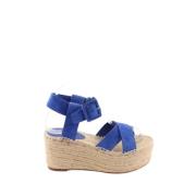 Celine Vintage Pre-owned Mocka espadriller Blue, Dam