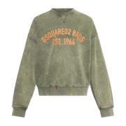 Dsquared2 Sweatshirt med vintageeffekt Green, Herr