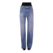 Dondup Denim Jeans med Logotyp Bakficka Blue, Dam