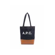 A.p.c. Logotyp Tryckt Toteväska, Karamell Kaffe Blue, Dam