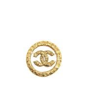 Chanel Vintage Pre-owned Tyg broscher Yellow, Dam