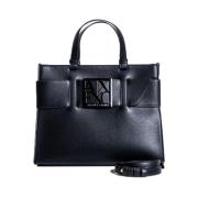 Armani Exchange Snygg Syntetisk Läder Handväska Black, Dam