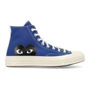 Comme des Garçons Play Blå Canvas Chuck 70 CGD Hi Sneakers Blue, Herr