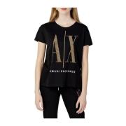 Armani Exchange Bomull T-shirt Damkollektion Vår/Sommar Black, Dam