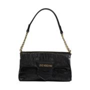 Love Moschino Snygg Polyuretan Handväska Damkollektion Black, Dam