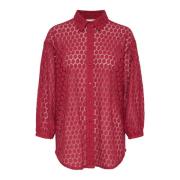 Kaffe Spets Skjorta Blus Rumba Red Red, Dam