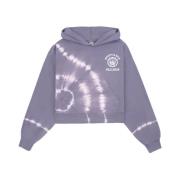 Sporty & Rich Lila Emblem Cropped Hoodie Purple, Dam