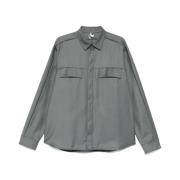 Gr10K Grå Ullflanell Overshirt Gray, Herr