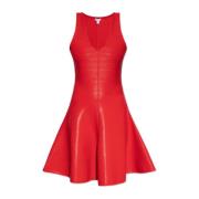 Alaïa Ribbstickad klänning Red, Dam