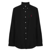 Polo Ralph Lauren Poplin Button-Down Skjorta med Anpassad Passform Bla...