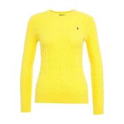 Polo Ralph Lauren Gul Cable Stickad Tröja Aw24 Yellow, Dam