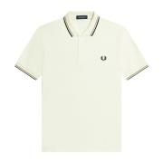 Fred Perry Klassisk Pikétröja med Dubbel Rand Beige, Herr