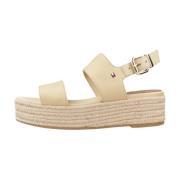 Tommy Hilfiger Mid Wedge Platta Sandaler Brown, Dam