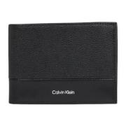 Calvin Klein Herr Läder Plånbok Vår/Sommar Kollektion Black, Herr