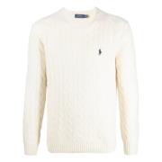 Polo Ralph Lauren Lyxigt Ull Cashmere Stickat White, Herr