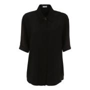 Brunello Cucinelli Svart Sidenskjorta Elegant Avslappnad Stil Black, D...