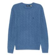 Polo Ralph Lauren Lyxigt Ull Cashmere Stickat Blue, Herr