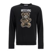 Moschino Teddy Bear Jacquard Bomull T-shirt Black, Herr