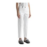 Peserico Persikoskinn gabardin cigarettbyxor White, Dam