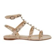 Valentino Garavani Rockstud Sandal i Poudre Beige, Dam