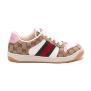 Gucci Låg-top GG Supreme tyg sneakers Beige, Dam