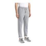 Peserico Borstad melange bomullsfleece joggers Gray, Herr