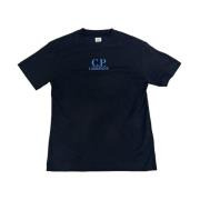 C.p. Company Lättvikts T-shirt i Jersey med Tryckt Logotyp Black, Herr