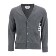 Thom Browne 4-bar bomullscardigan med grosgrain-finish Gray, Herr