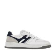 Hogan Vita Lädersneakers Retrostil White, Herr