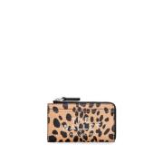 Marc Jacobs Cheetah Top Zip Multi Wallet Beige, Dam