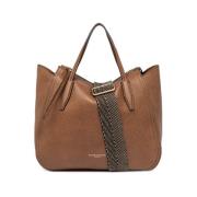 Gianni Chiarini Megan Hammrad Läder Tote med Dragkedja Brown, Dam