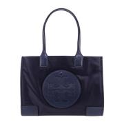 Tory Burch Nylon Axelväska med Logotyp Blue, Dam