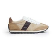 Hogan Mocka läder sneakers med tryckt text Beige, Dam