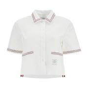 Thom Browne Ruffled Oxford Skjorta för Kvinnor White, Dam