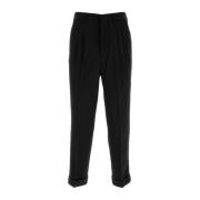 Ami Paris Svarta Slim Fit-byxor i twill Black, Herr