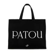 Patou Stilren Svart Bomulls Shoppingväska Black, Dam