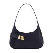 Salvatore Ferragamo Midnight Blue Läder Axelväska Blue, Dam