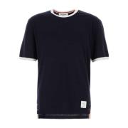 Thom Browne Stretch Wool T-shirt i Navy Blue Blue, Herr