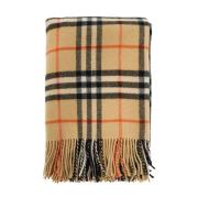 Burberry Lyxig Ull Kashmir Check Pläd Beige, Dam