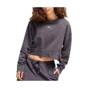 Puma Avslappnad Tvättad Sweatshirts Gray, Dam