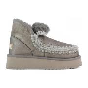 Mou Metallic Mini Eskimo Platform Boot Gray, Dam