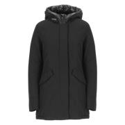 Woolrich Svart Vadderad Parka med Huva Black, Dam